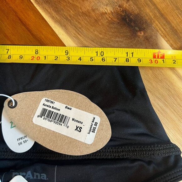 prAna Womens Aurelia XS Bathing Suit Bikini Bottom High Waisted XTRA-SMALL Black - Picture 9 of 9